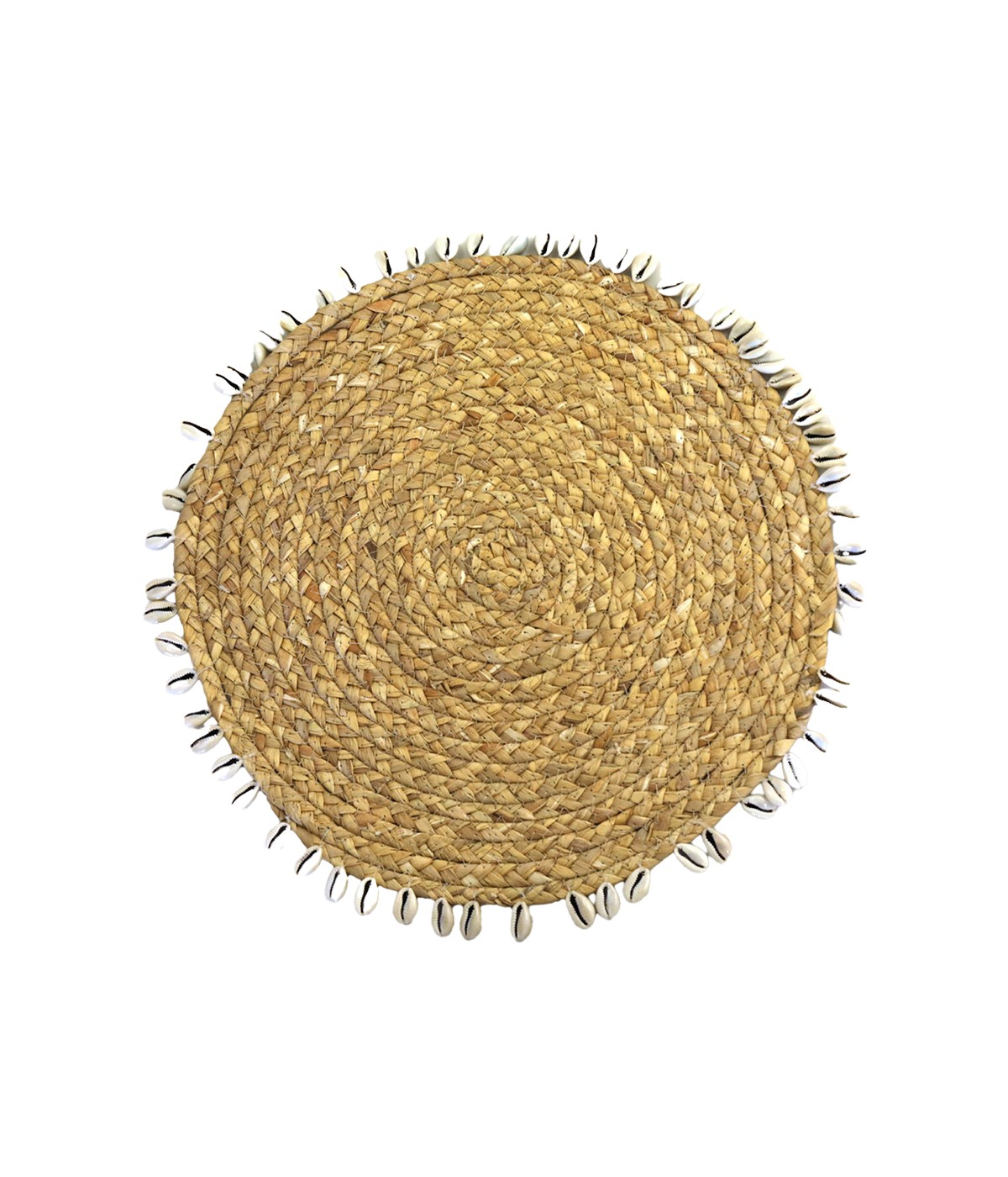 Dessous d'assiette en osier avec coquillages