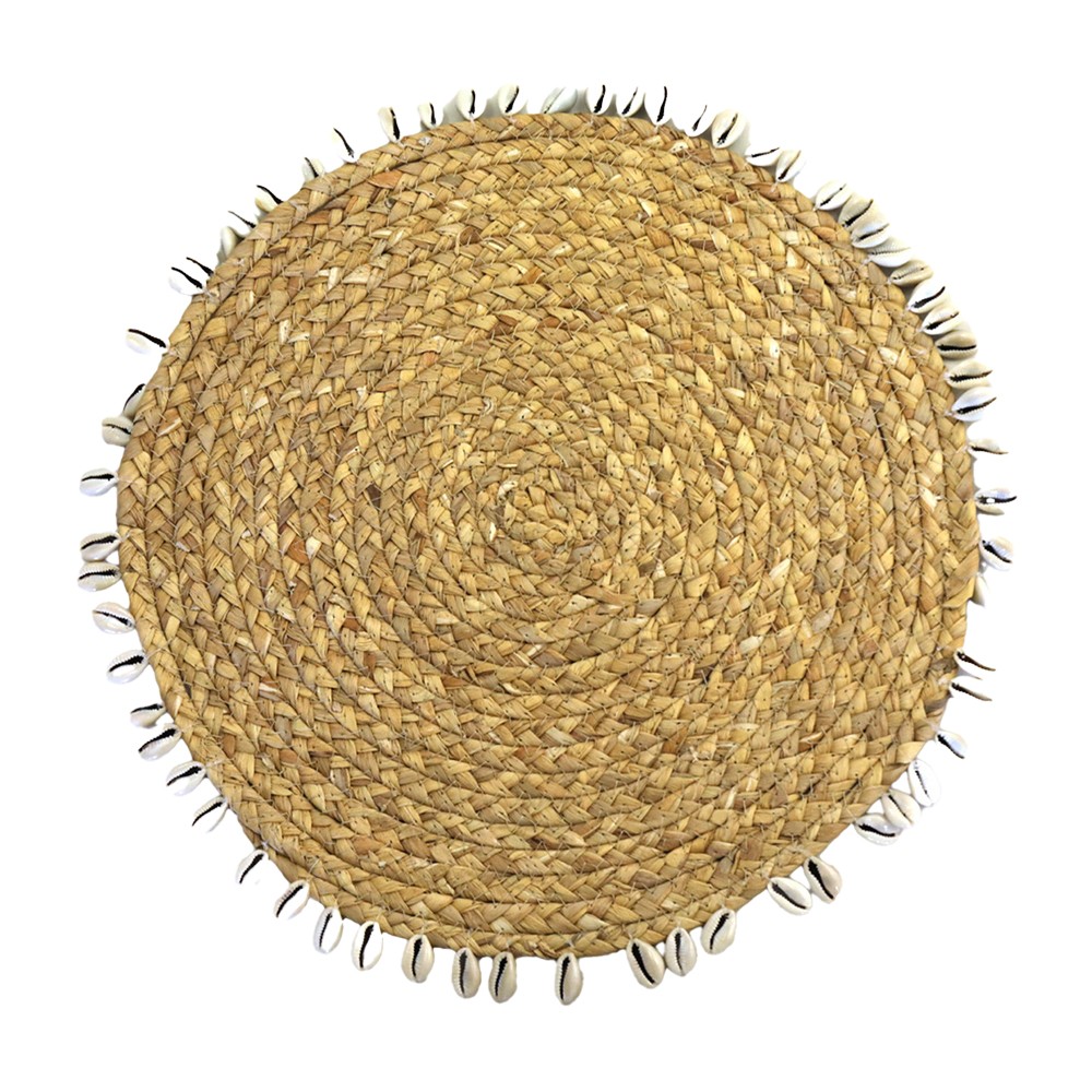 Dessous d'assiette en osier avec coquillages