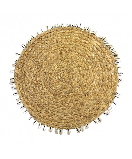 Dessous d'assiette en osier avec coquillages