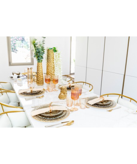 Assiette a dessert dorée avec bords finement textures 22cm