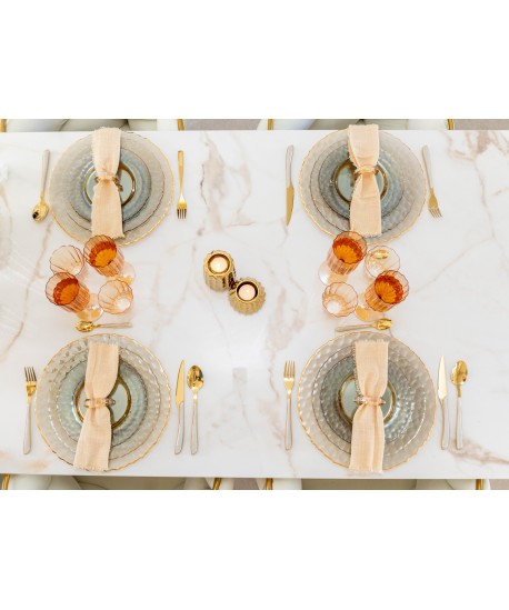 Dessous d'assiette doré avec bords finement textures 33cm