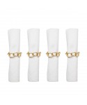 Lot de 4 ronds de serviette chaîne dorée