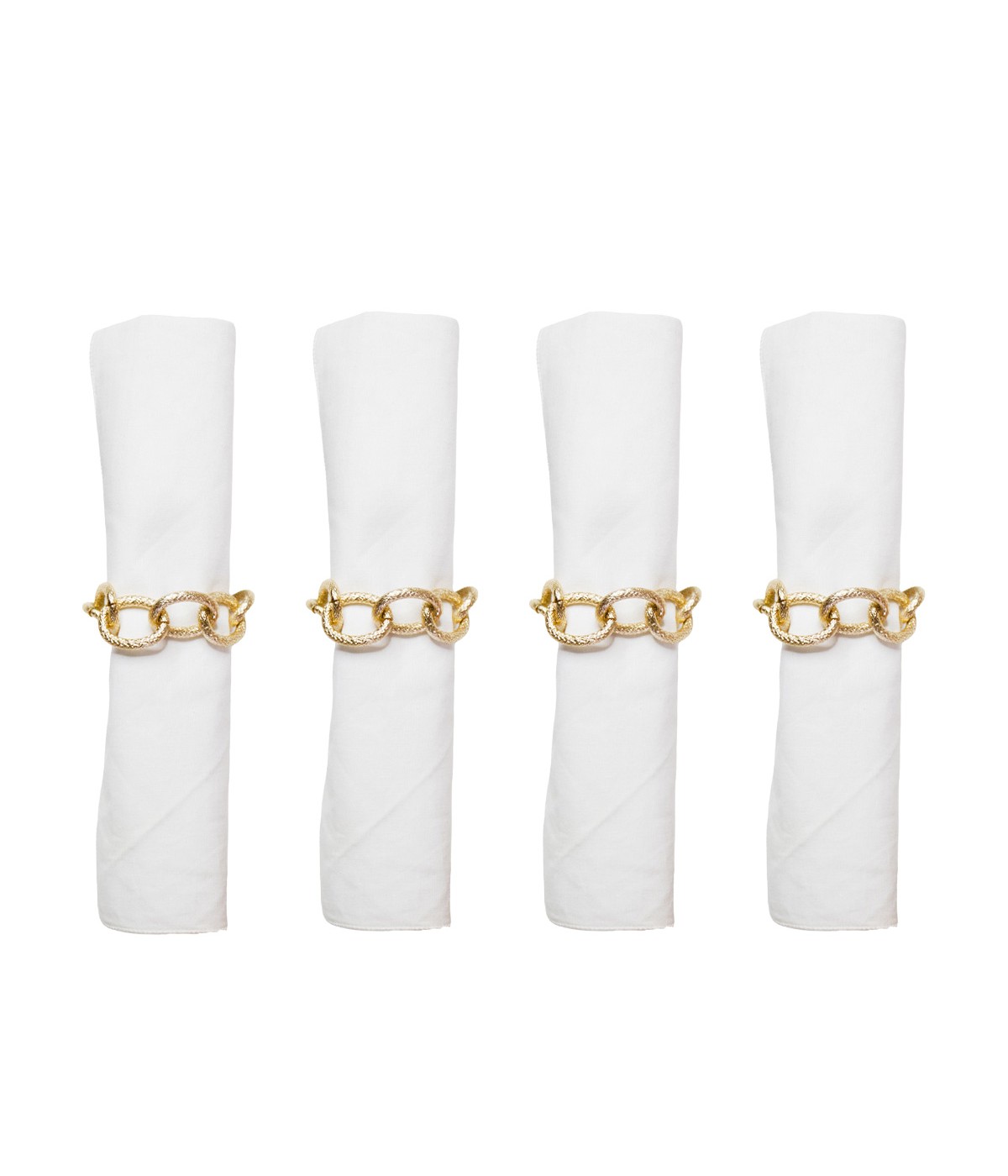 Lot de 4 ronds de serviette chaîne dorée