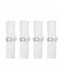 Set of 4 silver chain napkin rings