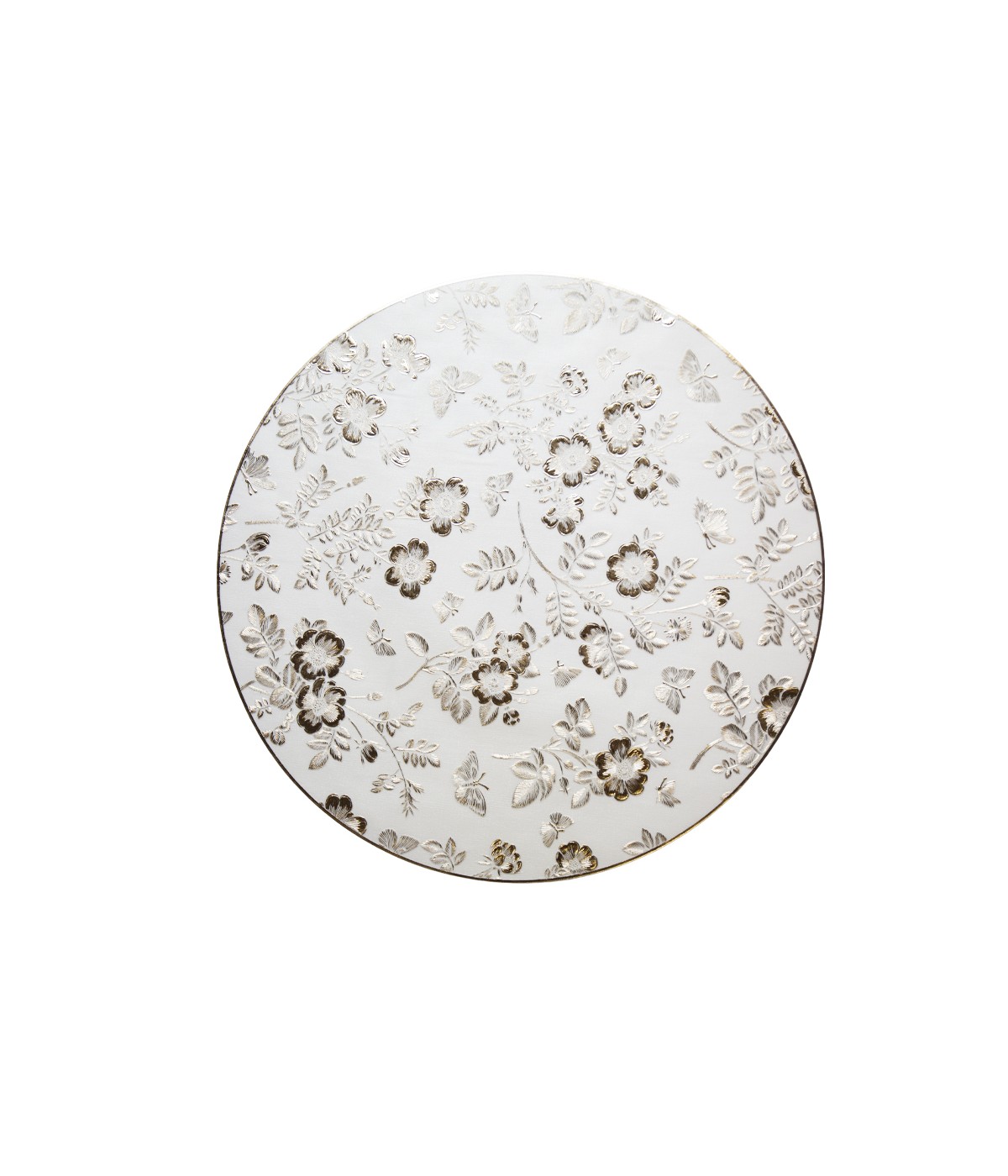 Round gold flower design plate mat