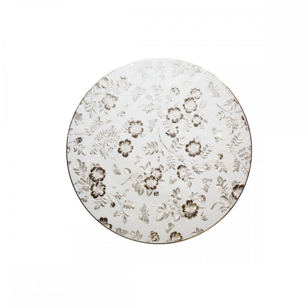 Round gold flower design plate mat