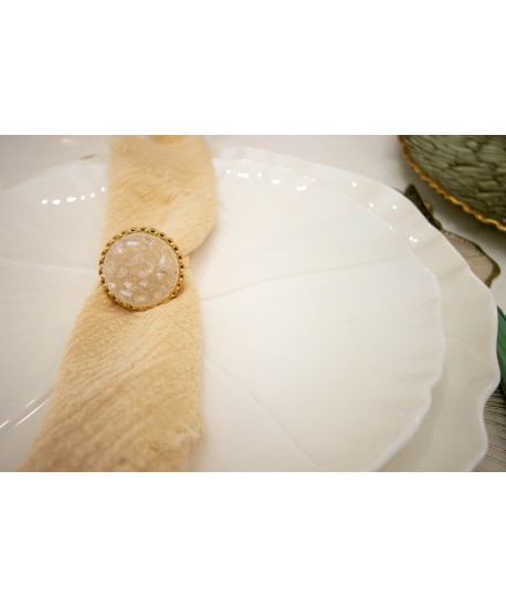 Lot de 4 ronds de serviette diamants blancs