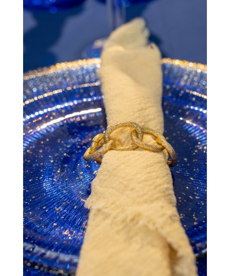 Lot de 4 ronds de serviette chaîne dorée