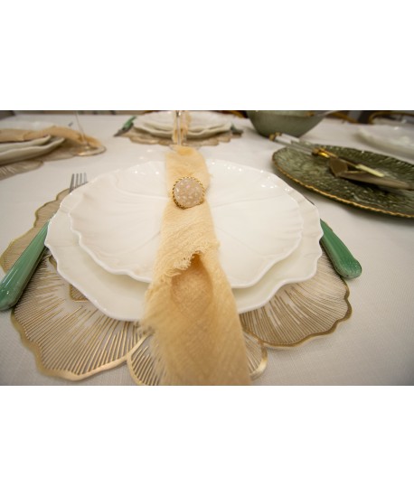 Lot de 4 ronds de serviette diamants blancs