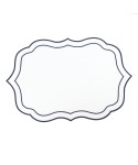 White and blue plate mat