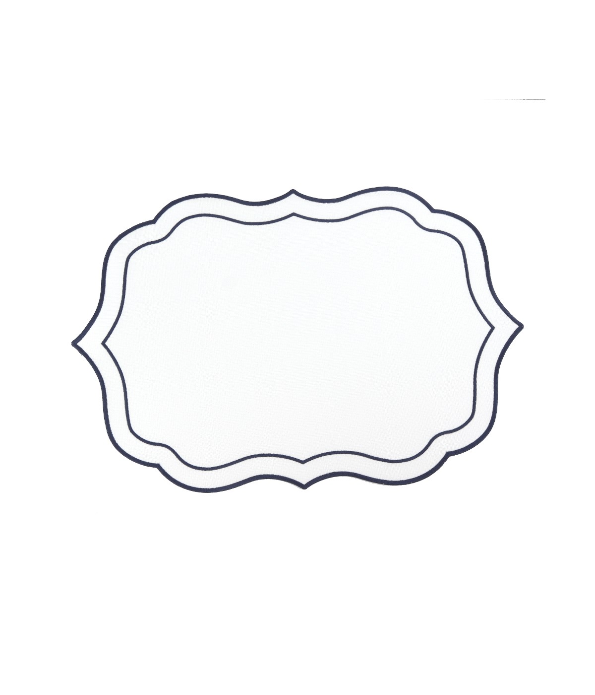 White and blue plate mat