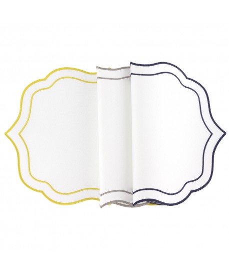 Dessous d'assiette blanc et doré