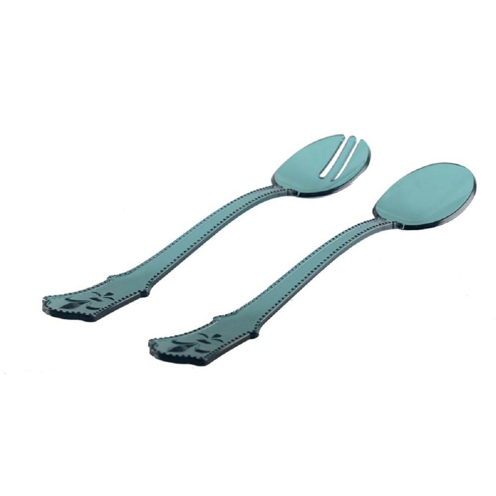 Turquoise acrylic salad servers