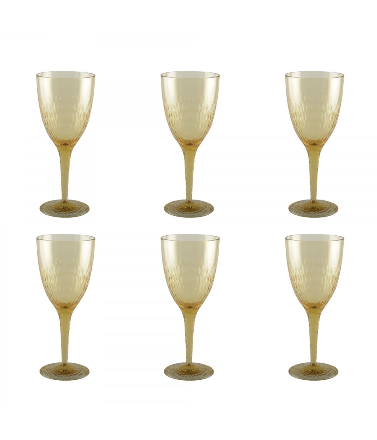 Verres à vin jaune acrylique - lot de 6