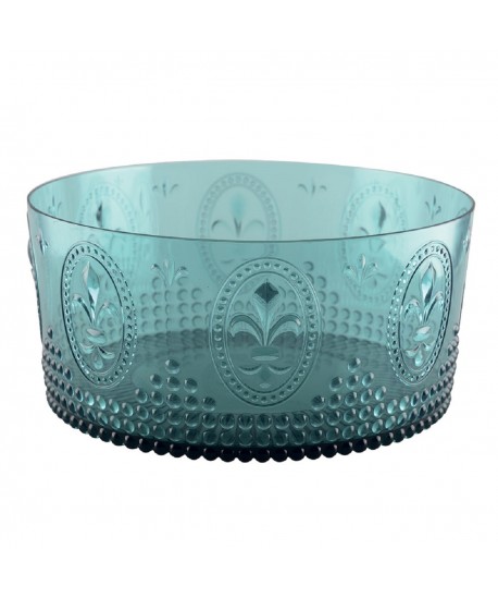 Turquoise acrylic salad bowl 26 cm