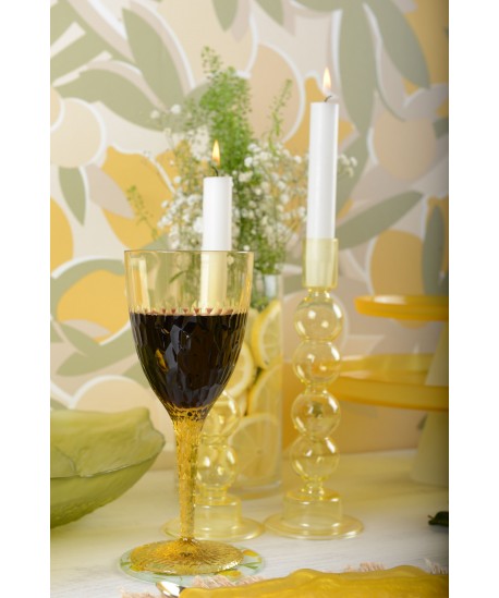 Verres à vin jaune acrylique - lot de 6