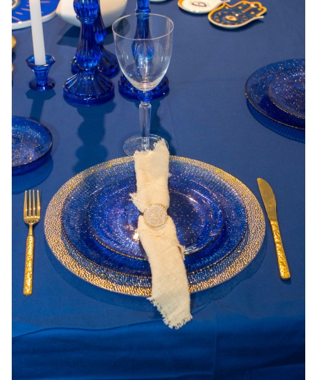 Lot de 4 ronds de serviette diamants blancs