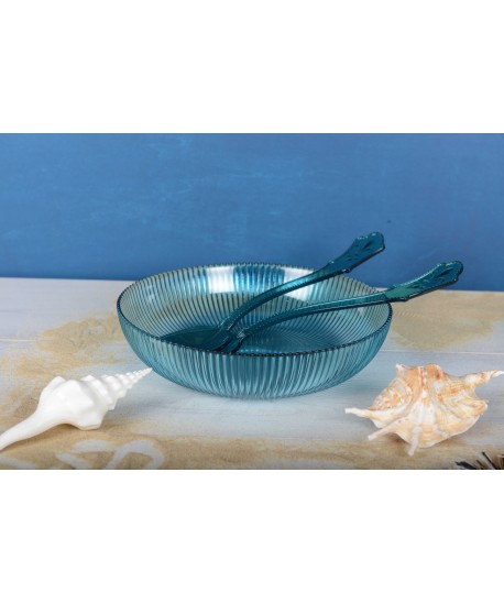 Turquoise acrylic salad servers