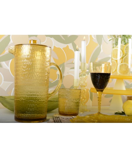 Verres à vin jaune acrylique - lot de 6