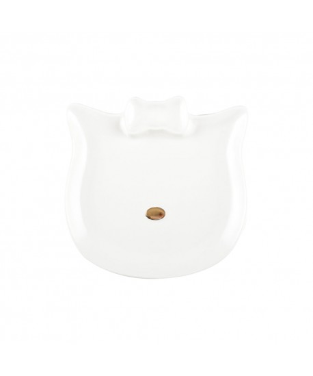 Assiette à dessert chat nez doré