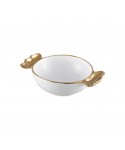 Candy bowl with golden handles 14x14x6cm
