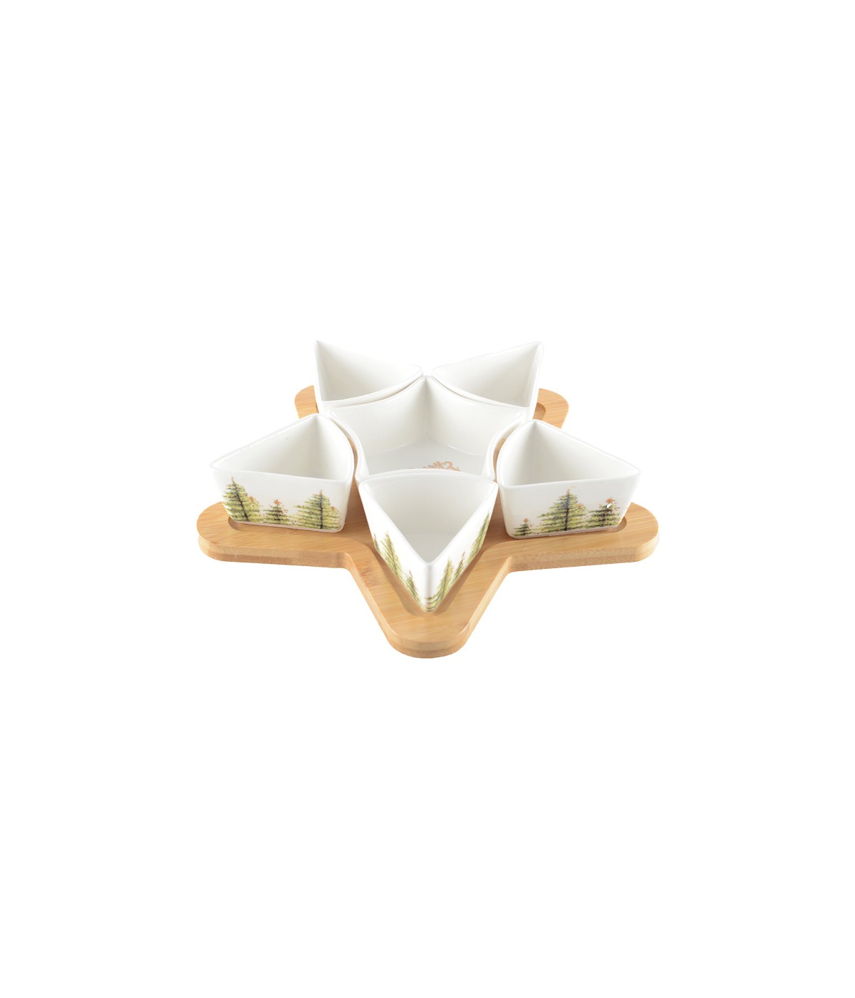 Set apéritif de 6 coupelles sapin