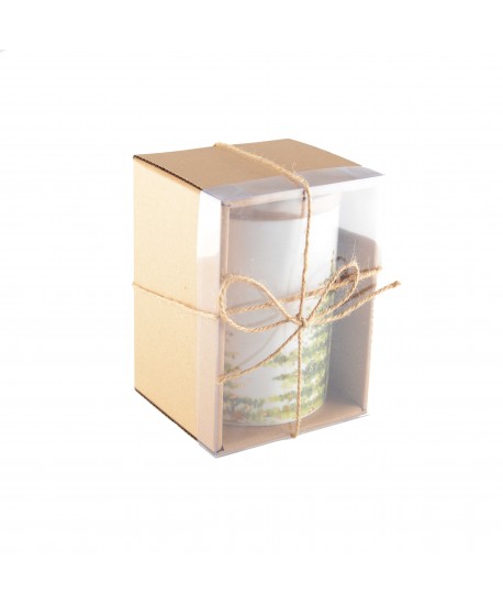 Pot avec couvercle en bois 10x10x10.8