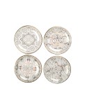 White abstract design bowls - set of 4