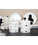 Tasses à thé blanche avec design chat - lot de 2