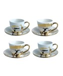 Golden Savane coffee cups and saucers - set of 4