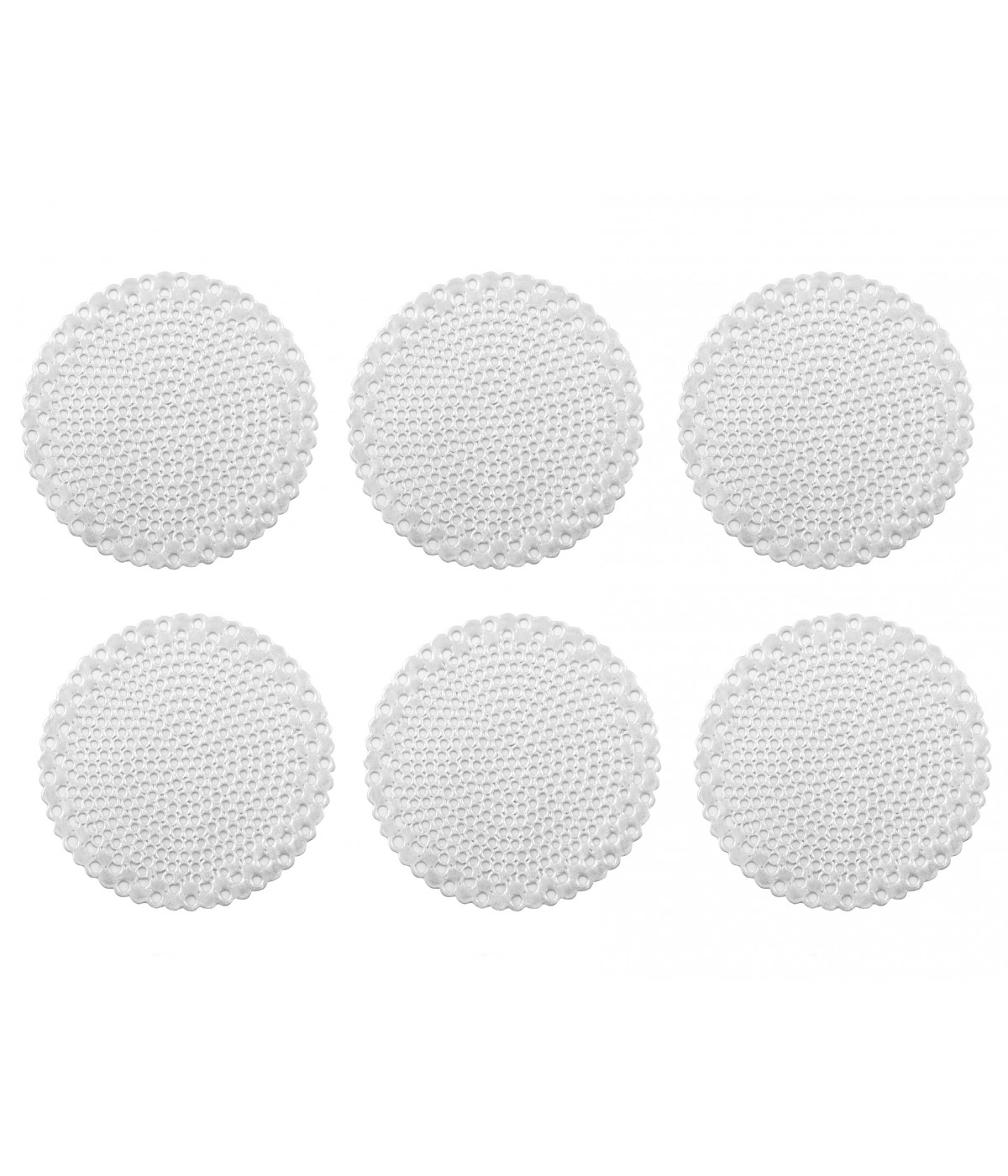 Dessous de verre rond argent - lot de  6