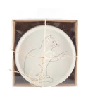 Black and white cat dessert plate - set of 4