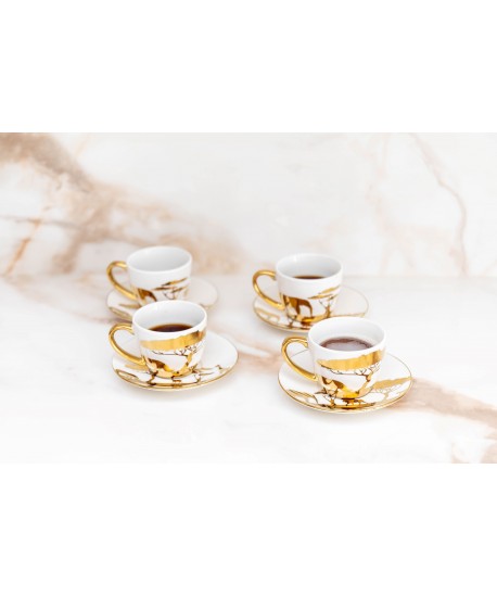 Golden Savane coffee cups and saucers - set of 4