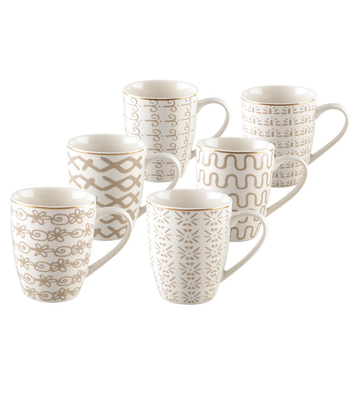 Mugs géométriques 350ml - lot de 6