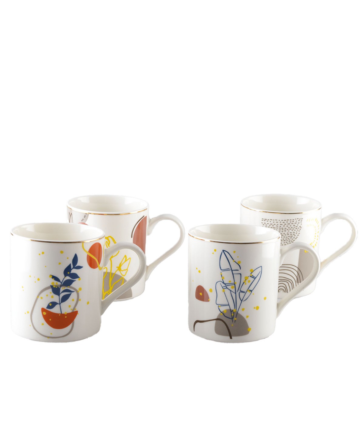 Mugs art déco 390ml - lot de 4