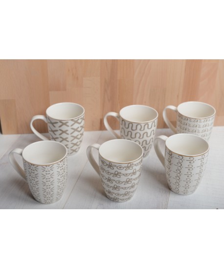 Mugs géométriques 350ml - lot de 6