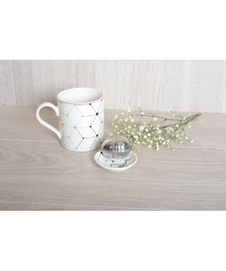 Mug set - saucer and tea strainer