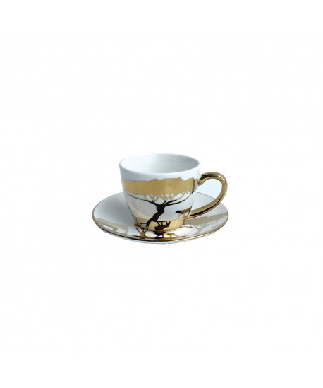 Golden Savane coffee cups and saucers - set of 4