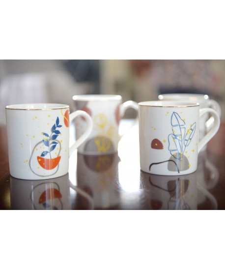 Mugs art déco 390ml - lot de 4