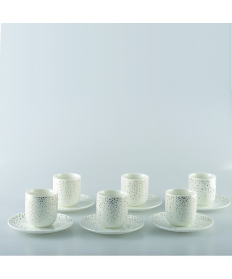 Gold polka dot 90ml coffee cups - set of 6