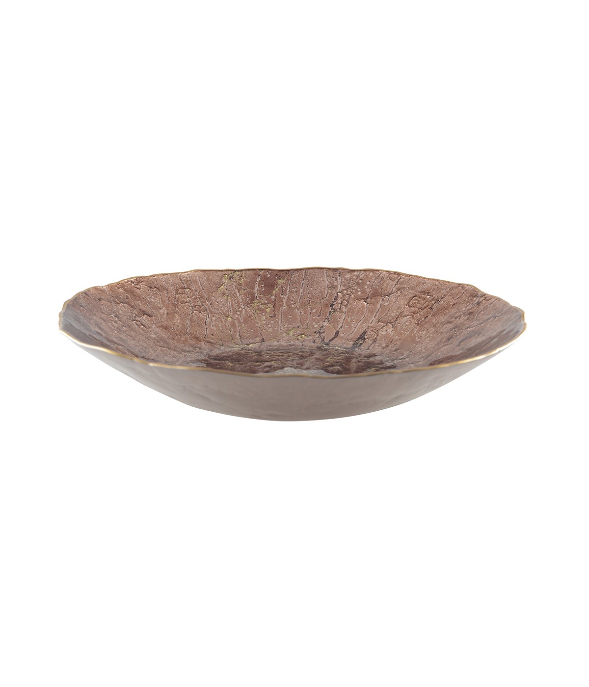 Brown bowl with gold rim 40cm