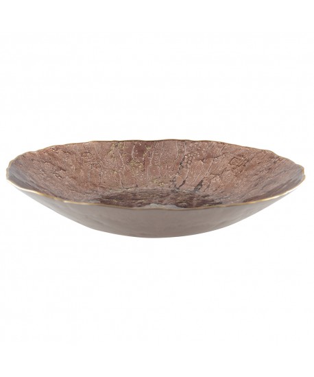 Brown bowl with gold rim 40cm