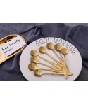 Cuillères à dessert fleurs assorties dorées - lot de 6