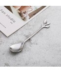Silver leaf dessert spoons - set of 6