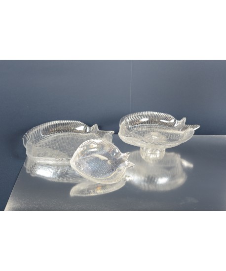 Coupelle poisson en verre lustré 17.5x14.5cm