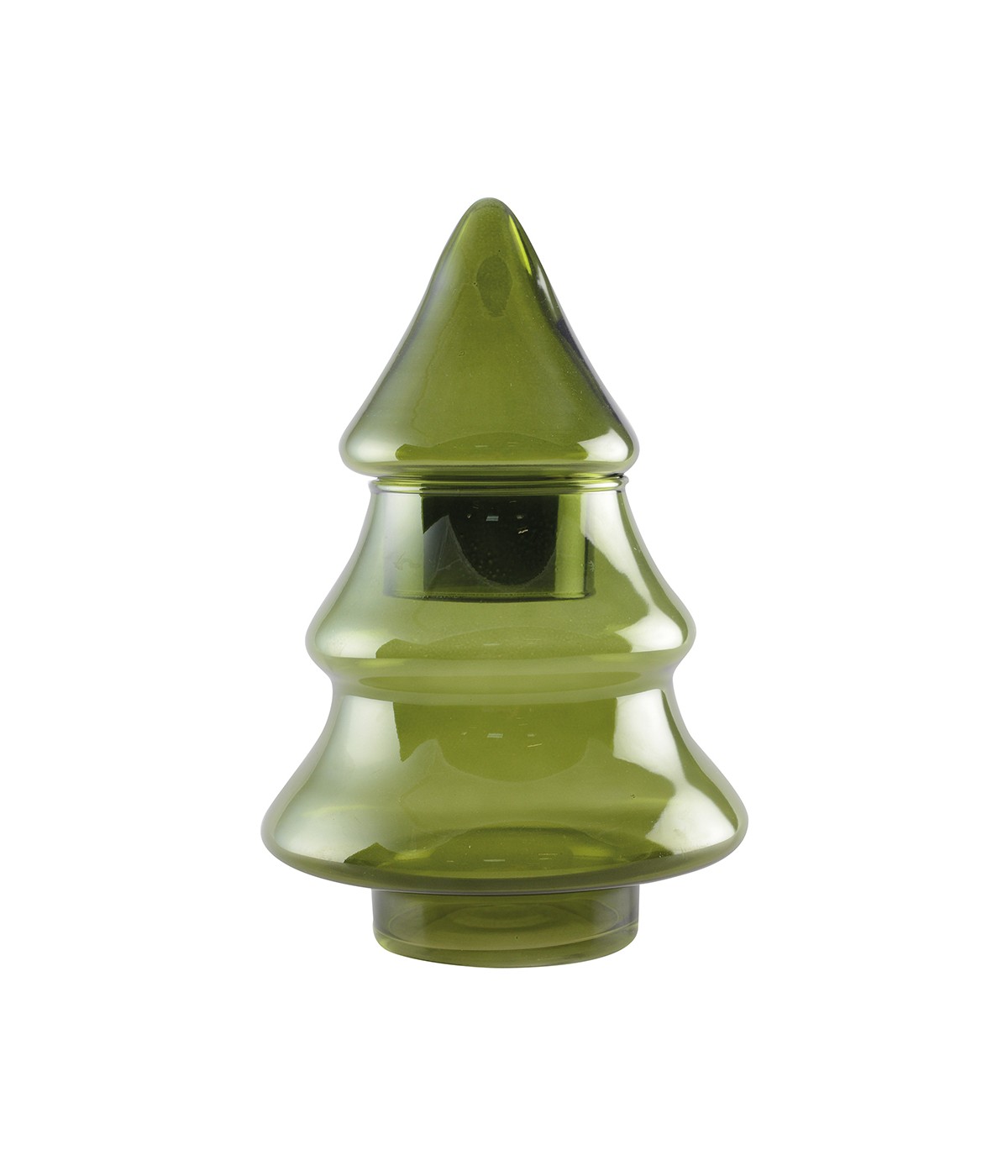 Green tree glass candy jar 16x16x25cm
