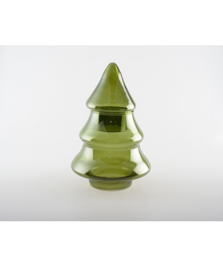 Green tree glass candy jar 16x16x25cm