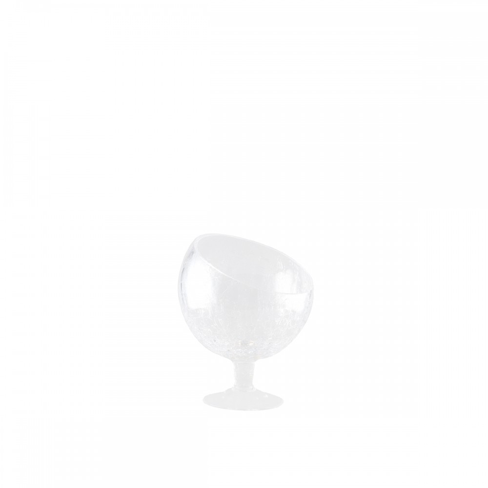 Coupe sur pied en verre effet craquelé 19x19x21cm