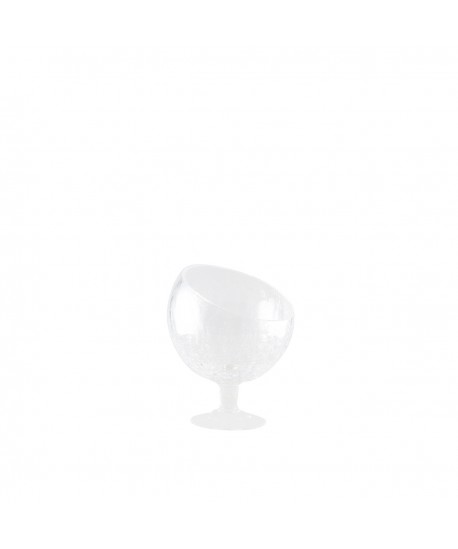 Coupe sur pied en verre effet craquelé 19x19x21cm