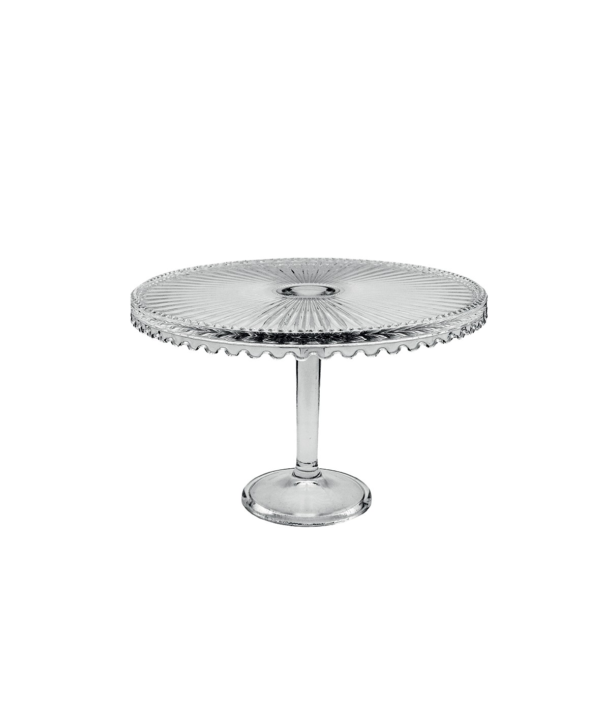 Plat à tarte sur pied en verre grand modèle 32x32x21cm